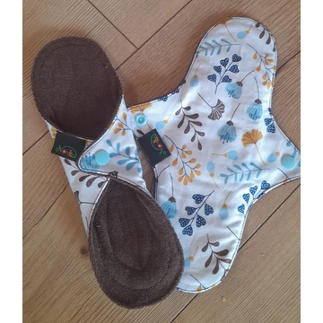 Mosható egészségügyi betét/inkontinencia betét türkiz-sárga levelek24 cm
