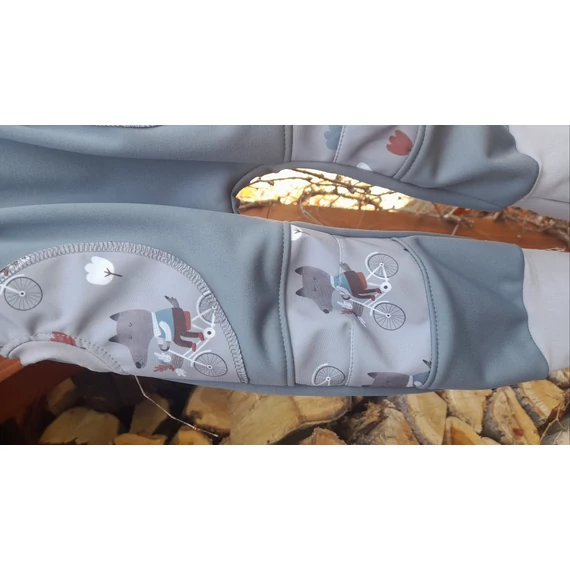 Vízálló softshell hordozós nadrág 18-24 hó bringázó farkasok